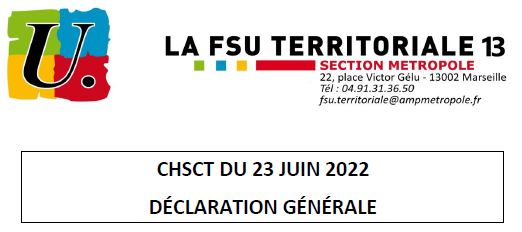 Déclaration du CHSCT du 23/06/2022