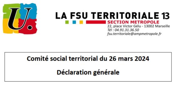 Comité Social Territorial du 26/03/2024